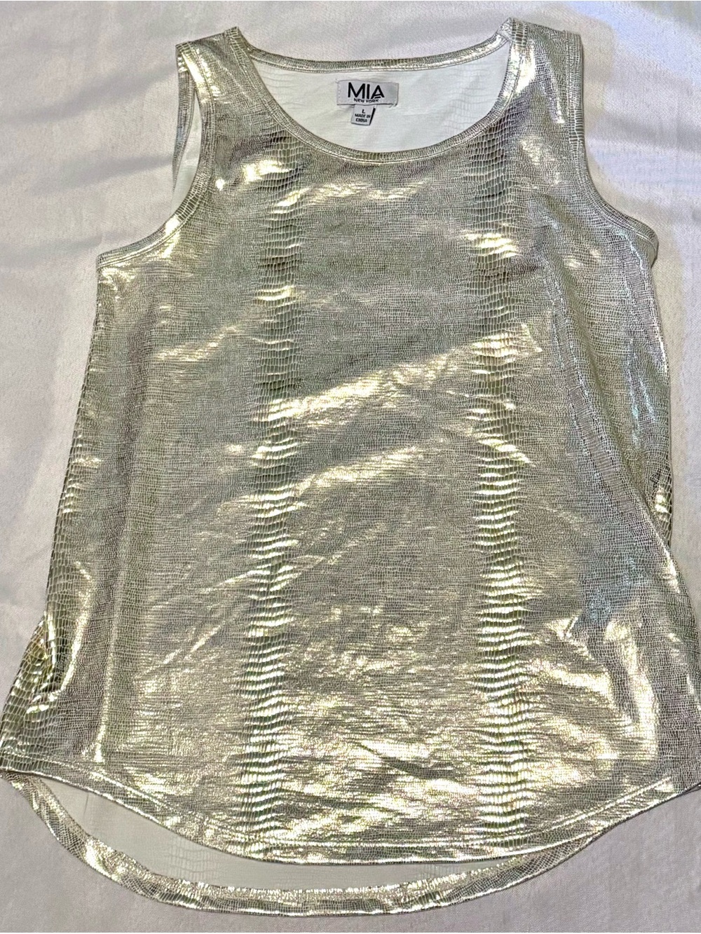 Like New MIA Girl’s Metallic Gold SnakeskinTank Top Size Large